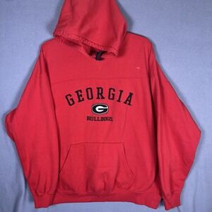 Vintage Georgia Bulldogs Hoodie Mens XL Red Pullover‎ Embroidered NCAA